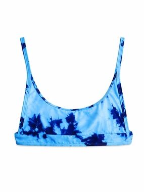 4/$20➡️  SHEIN Blue Two-Tone Tie-Dye Bikini Top – Size Small GUC